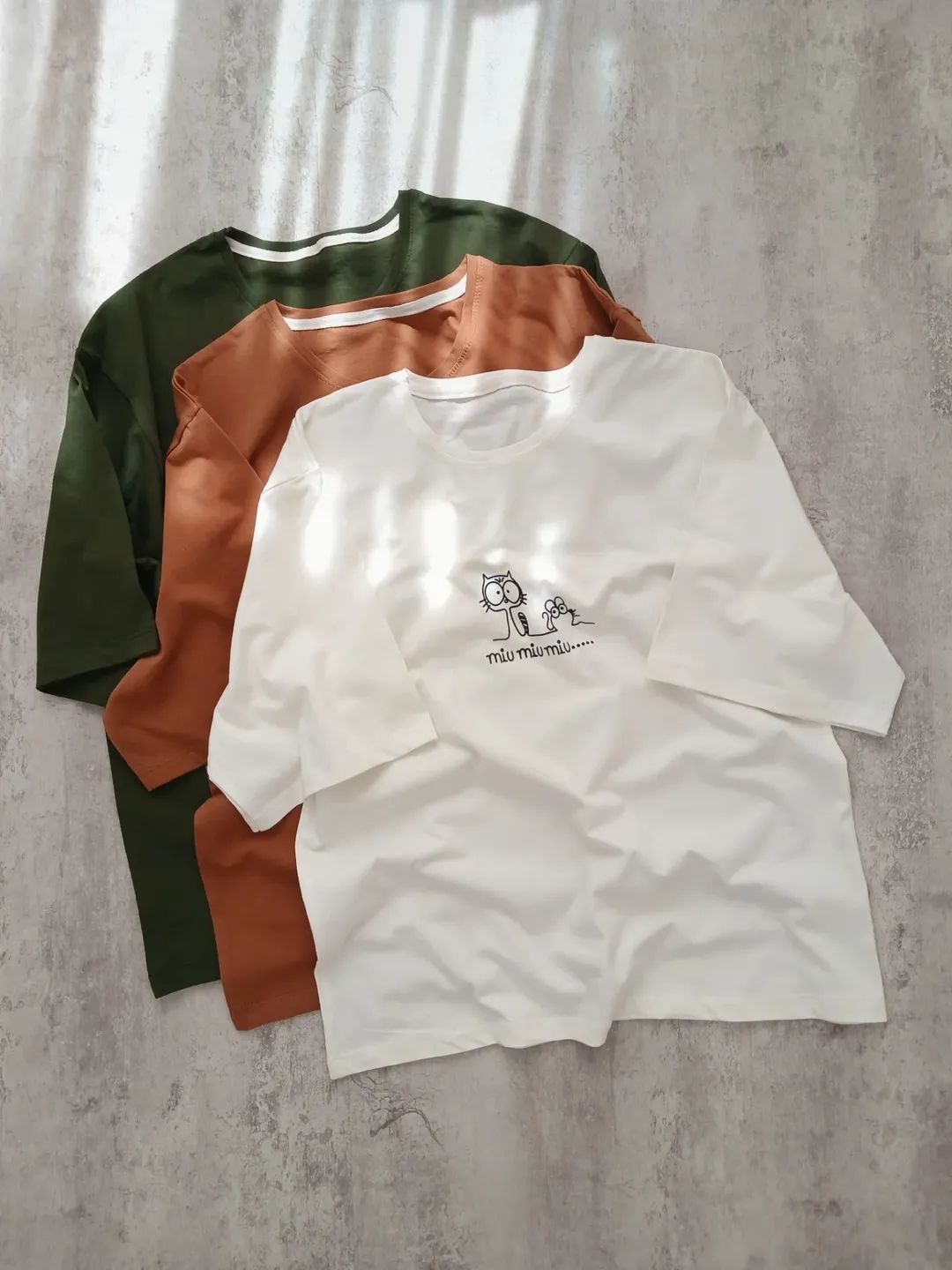 Miu Miu Miu Printed Drop Shoulder Tees