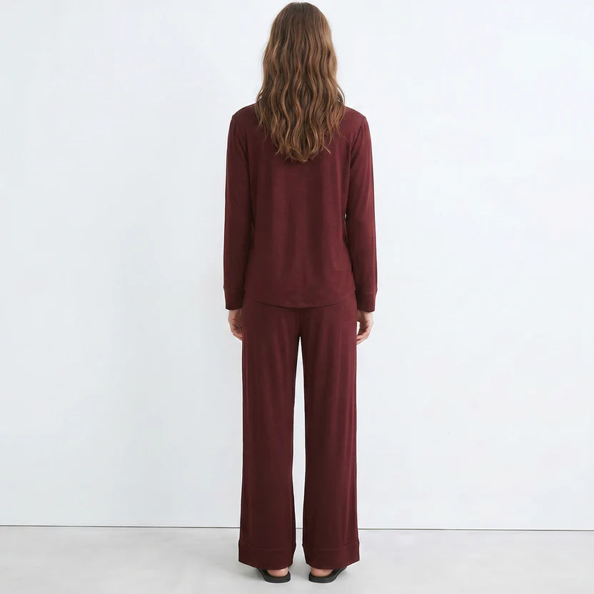Cloud Pajama Set - Maroon