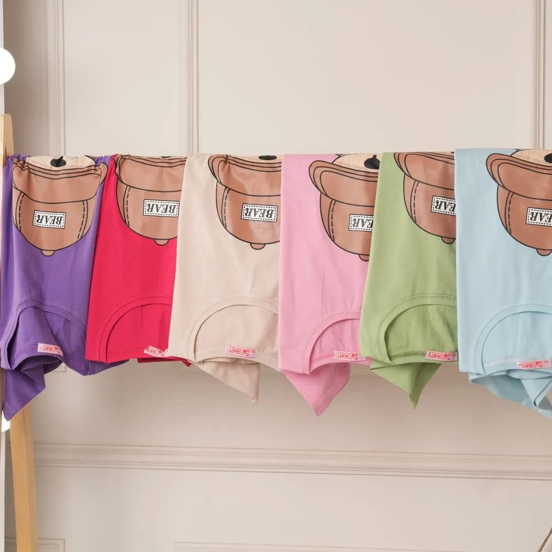 Lucky Bear Printed Drop Shoulder Tees