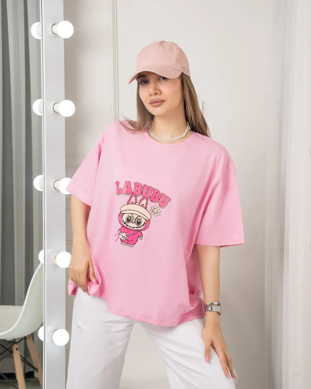 Labubu Printed Drop Shoulder Tees