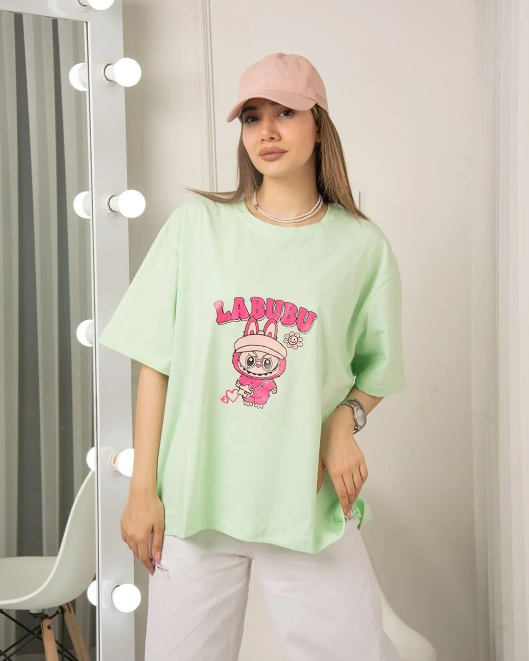 Labubu Printed Drop Shoulder Tees