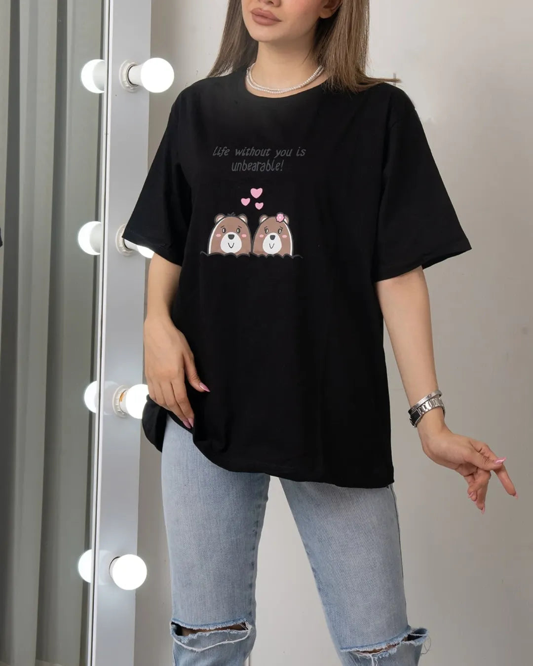 Hamsters Printed Drop Shoulder Tees