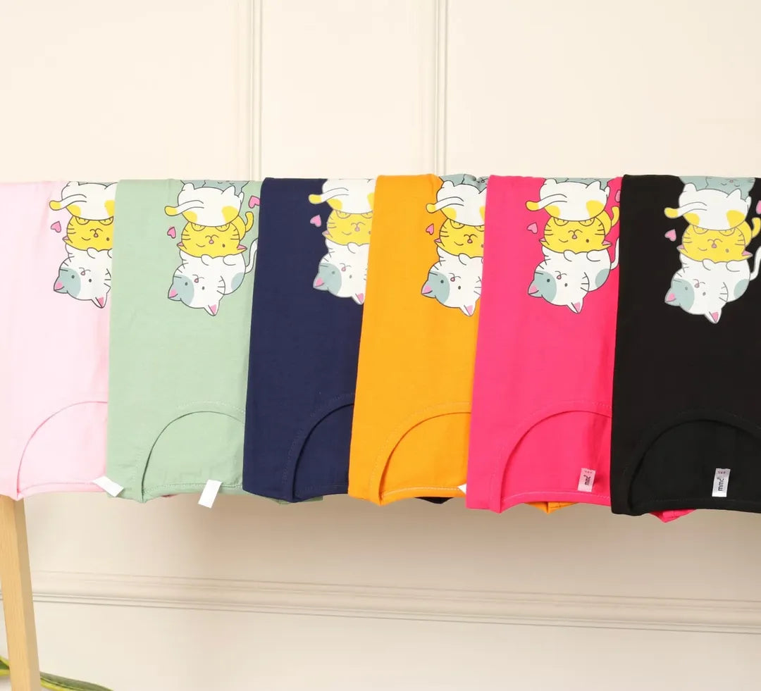 Kittens Printed Drop Shoulder Tees