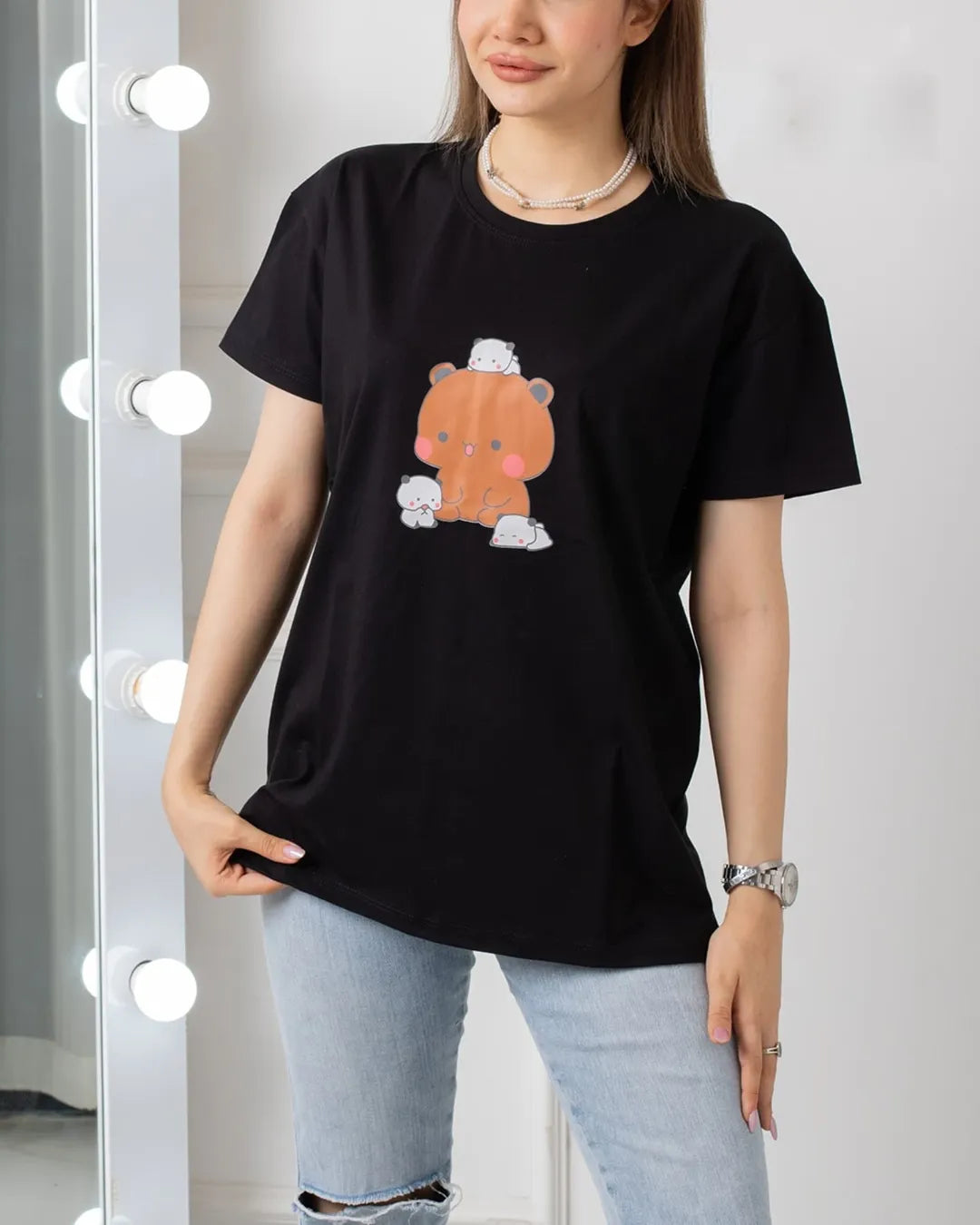 Bear Printed Basic Tees