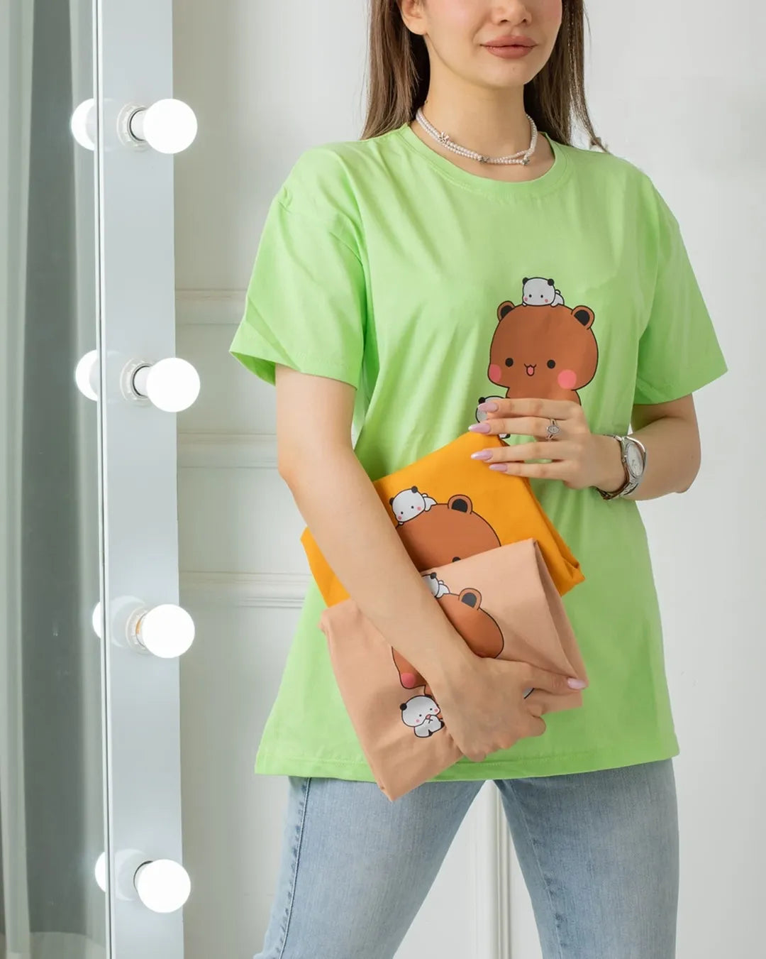 Bear Printed Basic Tees