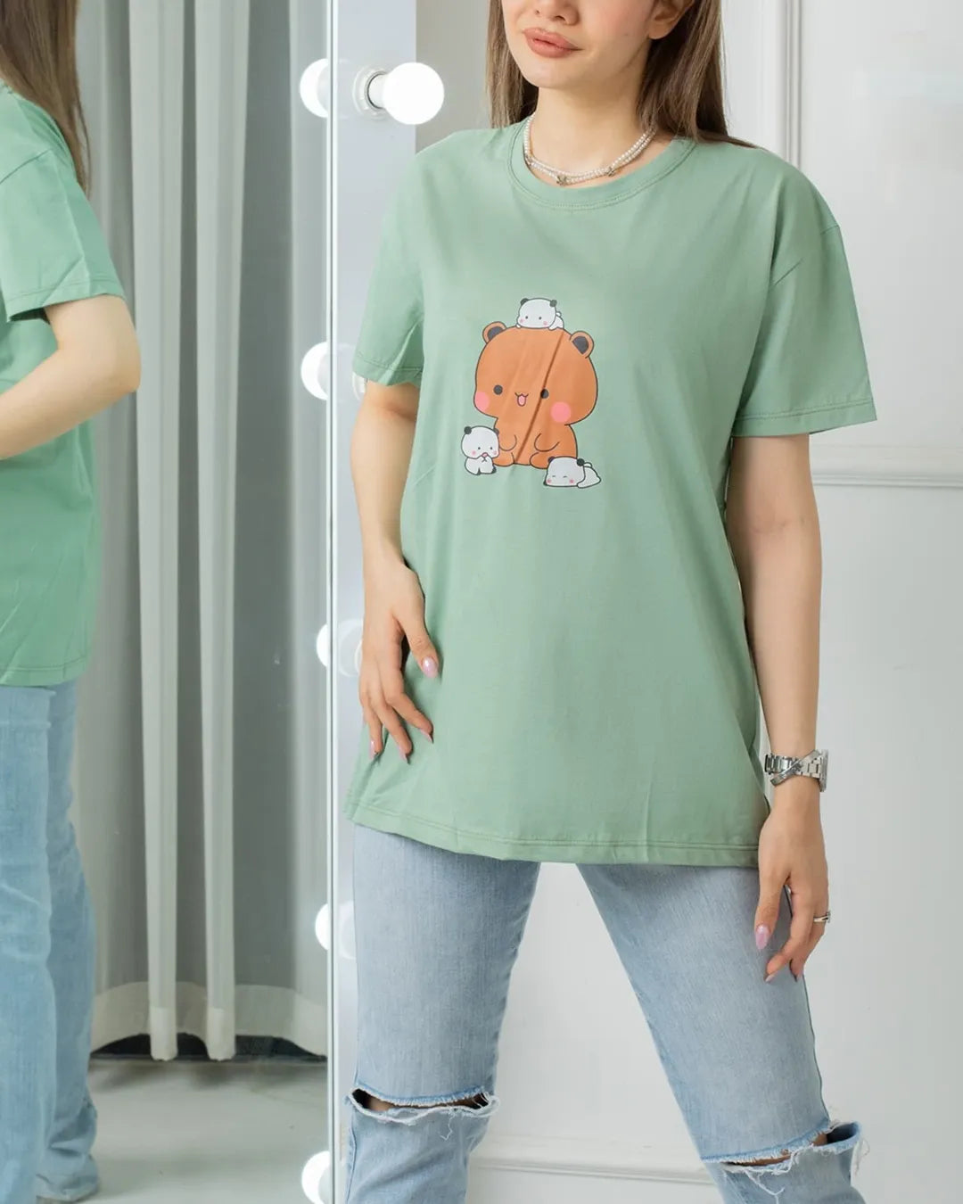 Bear Printed Basic Tees