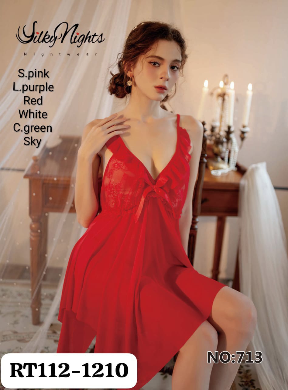 Luxury Lace Sheer Nighty – Soft Silk Feel RT112-1210 NO.11 713