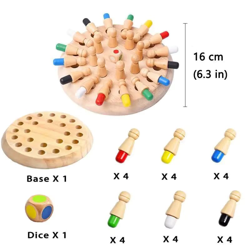 Wooden Memory Chess Matching Game