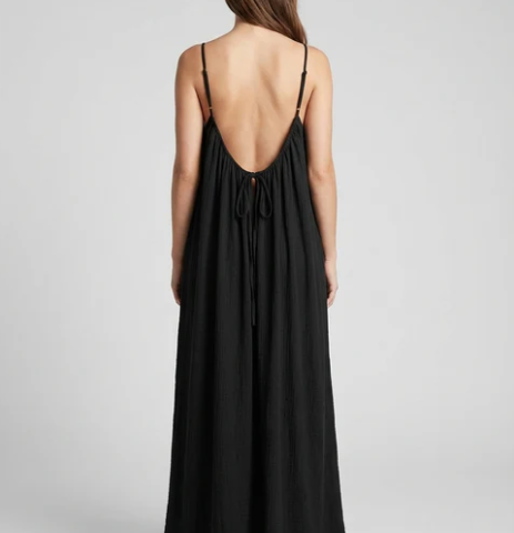 STUNNING BACKLESS MAXI DRESS - BLACK