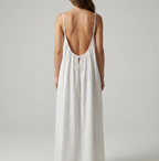 STUNNING BACKLESS MAXI DRESS -WHITE
