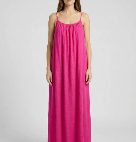 STUNNING BACKLESS MAXI DRESS -  PINK