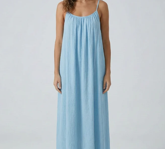 STUNNING BACKLESS MAXI DRESS - SKY BLUE