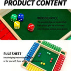 hut The Box Dice Game – Wooden Family Math Board Game 2–4 Players