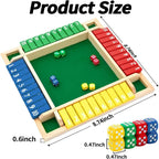 hut The Box Dice Game – Wooden Family Math Board Game 2–4 Players
