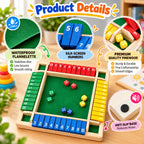 hut The Box Dice Game – Wooden Family Math Board Game 2–4 Players