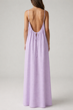 STUNNING BACKLESS MAXI DRESS - LILAC