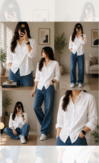 Premium Women's Classic Linen Relaxed Shirt