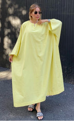 Premium Linen Batwing Kaftan Dress | Oversized Relaxed Fit Maxi Dress for Women