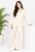 Plain Barbary Milky Button Co-ord Set -BV1020