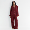 LINEN PAJAMA SET - MAROON