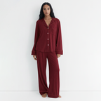 Cloud Pajama Set - Maroon