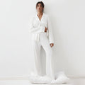 LINEN PAJAMA SET - WHHITE