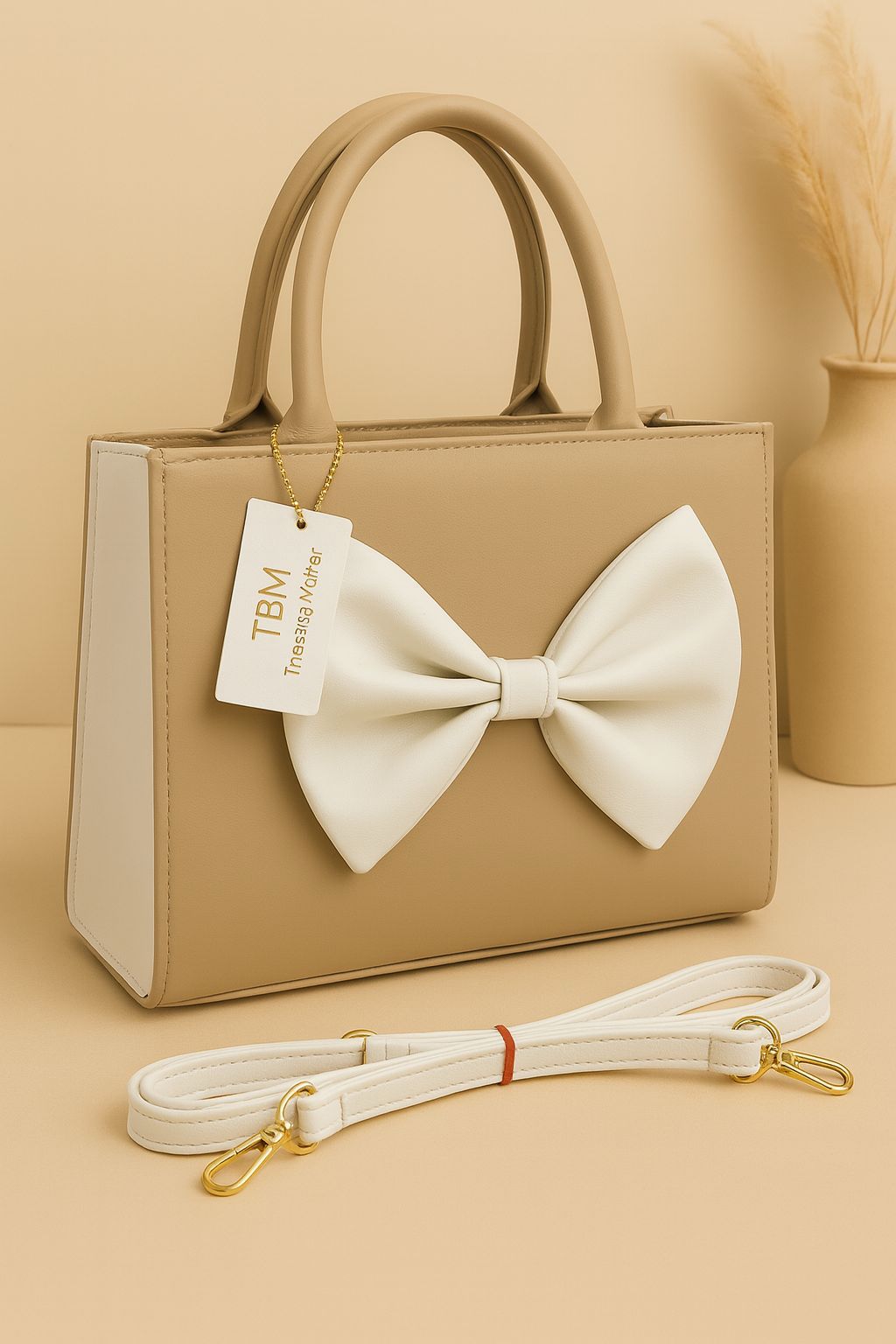 TRENDY BOW STYLE HANDBAG