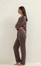 PLAIN SILK - DUSTYBROWN