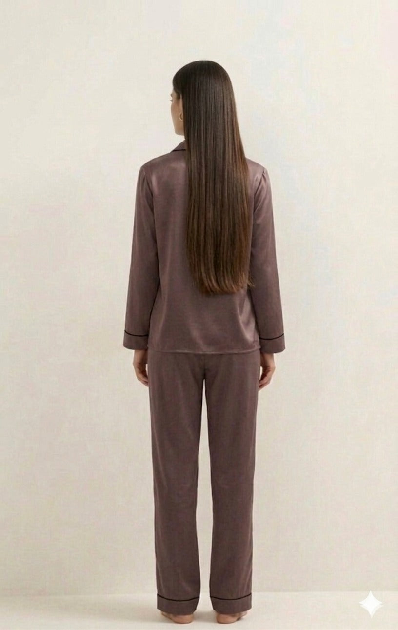 PLAIN SILK - DUSTYBROWN