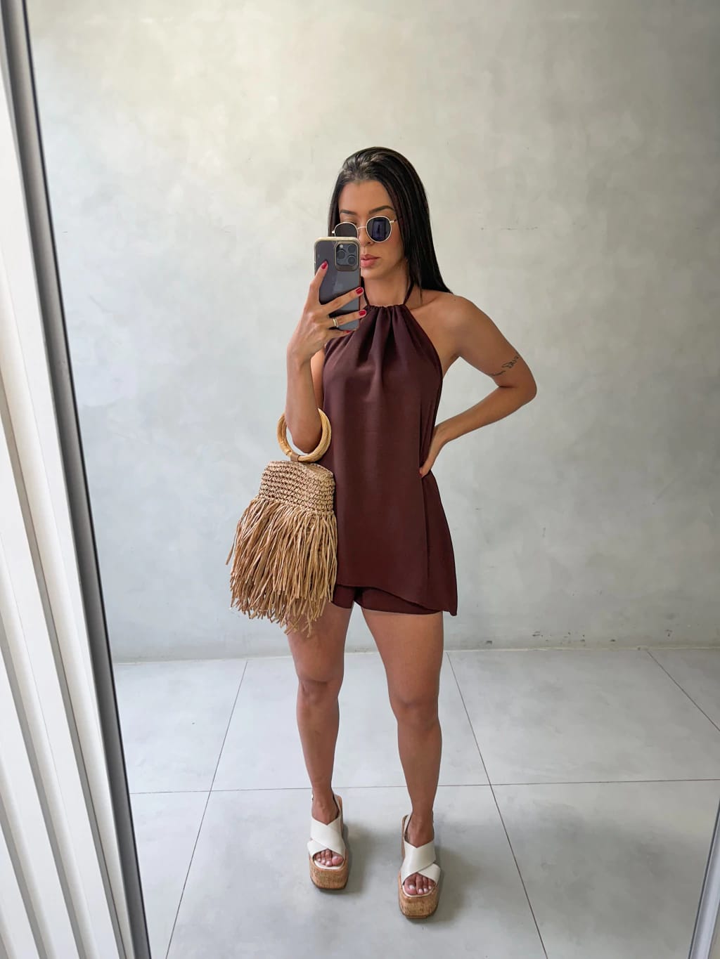 CONJUNTO LINEN TWO-PIECE SET - MOCHA