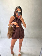 CONJUNTO LINEN TWO-PIECE SET - MOCHA