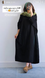 Premium Women's Linen Maxi Dress with Round Embroidery Relaxed Fit