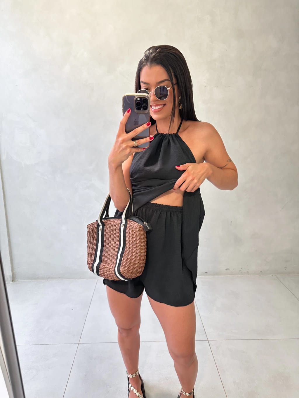 CONJUNTO LINEN TWO-PIECE SET - BLACK