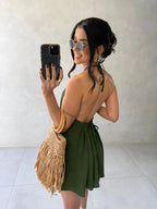 CONJUNTO LINEN TWO-PIECE SET - EMERALD GREEN