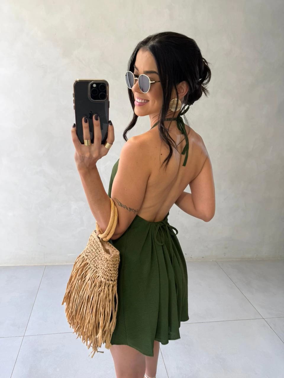 CONJUNTO LINEN TWO-PIECE SET - EMERALD GREEN