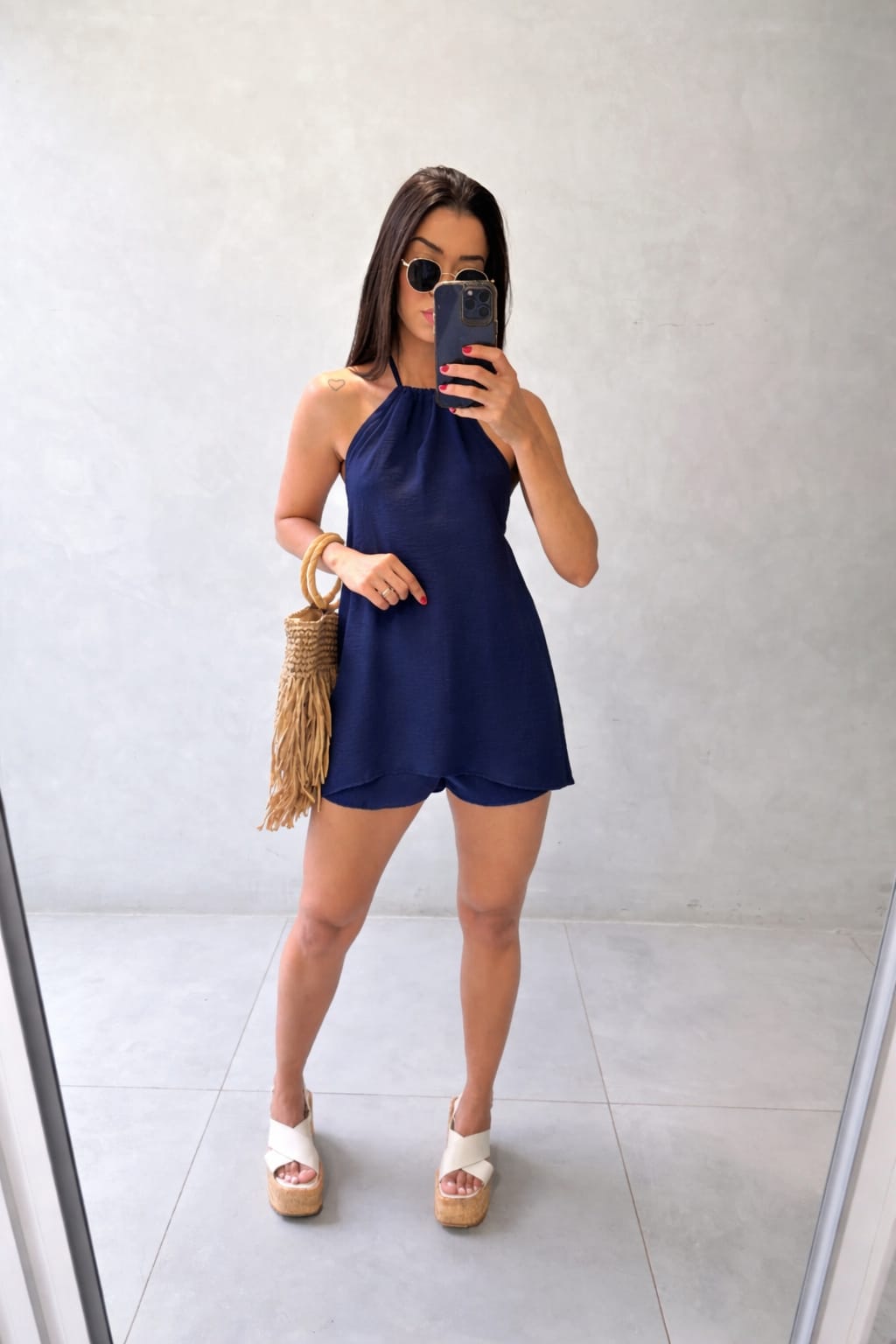 CONJUNTO LINEN TWO-PIECE SET - MIDNIGHT BLUE