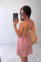 CONJUNTO LINEN TWO-PIECE SET - BLUSH PINK