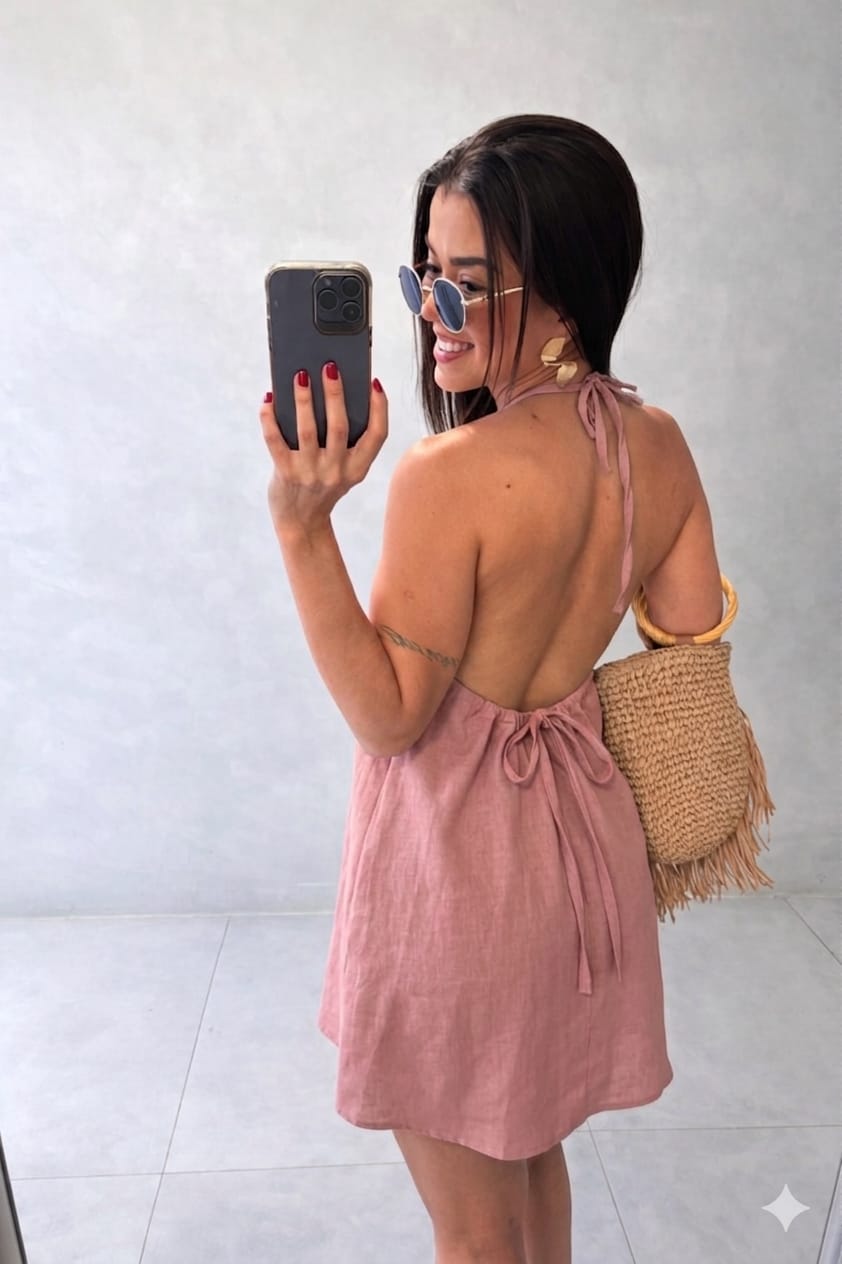 CONJUNTO LINEN TWO-PIECE SET - BLUSH PINK