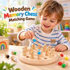 Wooden Memory Chess Matching Game