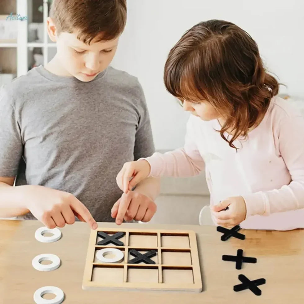 Wooden Tic-Tac-Toe Puzzle Game