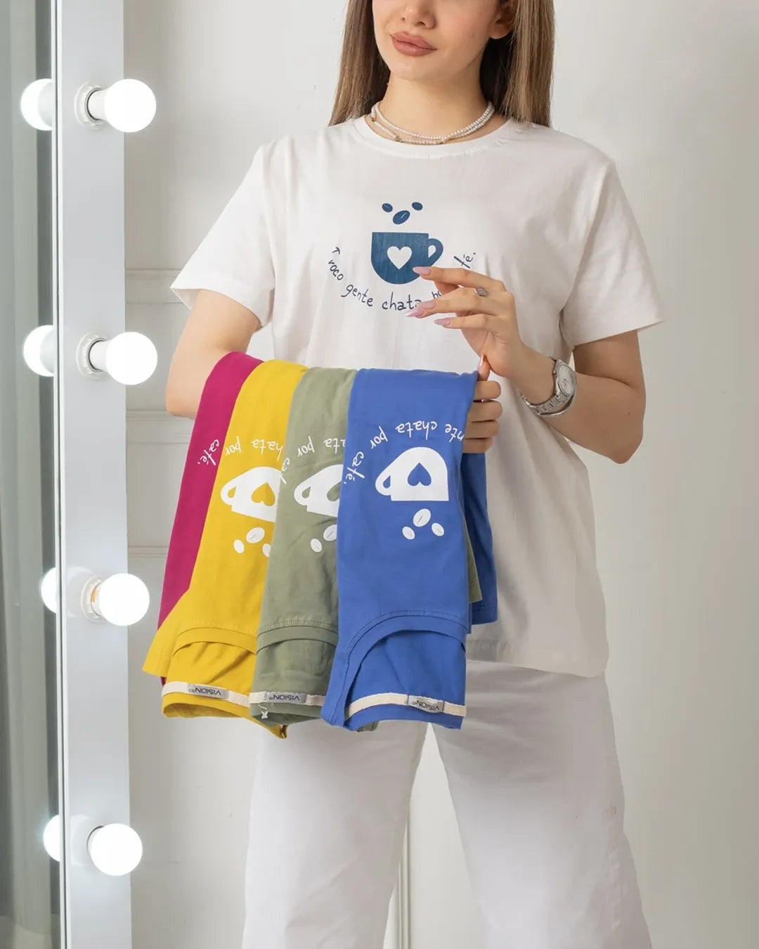 Cup Heart Printed Basic Tees