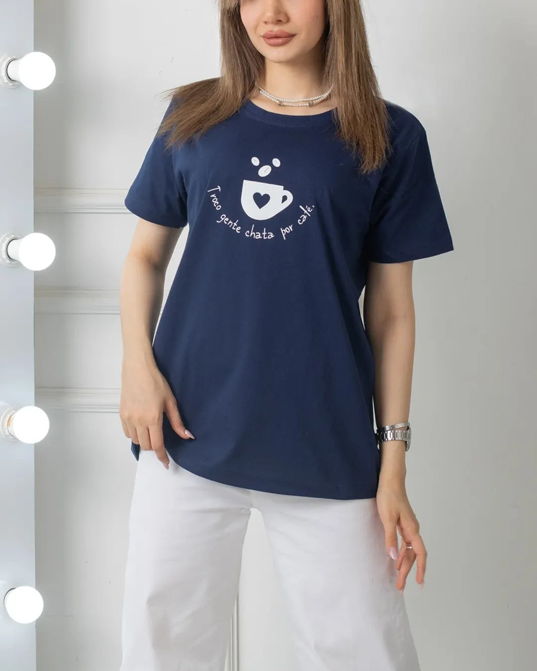 Cup Heart Printed Basic Tees
