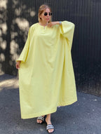 Premium Linen Batwing Kaftan Dress | Oversized Relaxed Fit Maxi Dress for Women