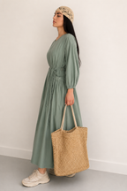 Linen Maxi Dress – Breathable Elegant Nightwear