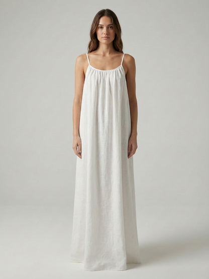 STUNNING BACKLESS MAXI DRESS -WHITE