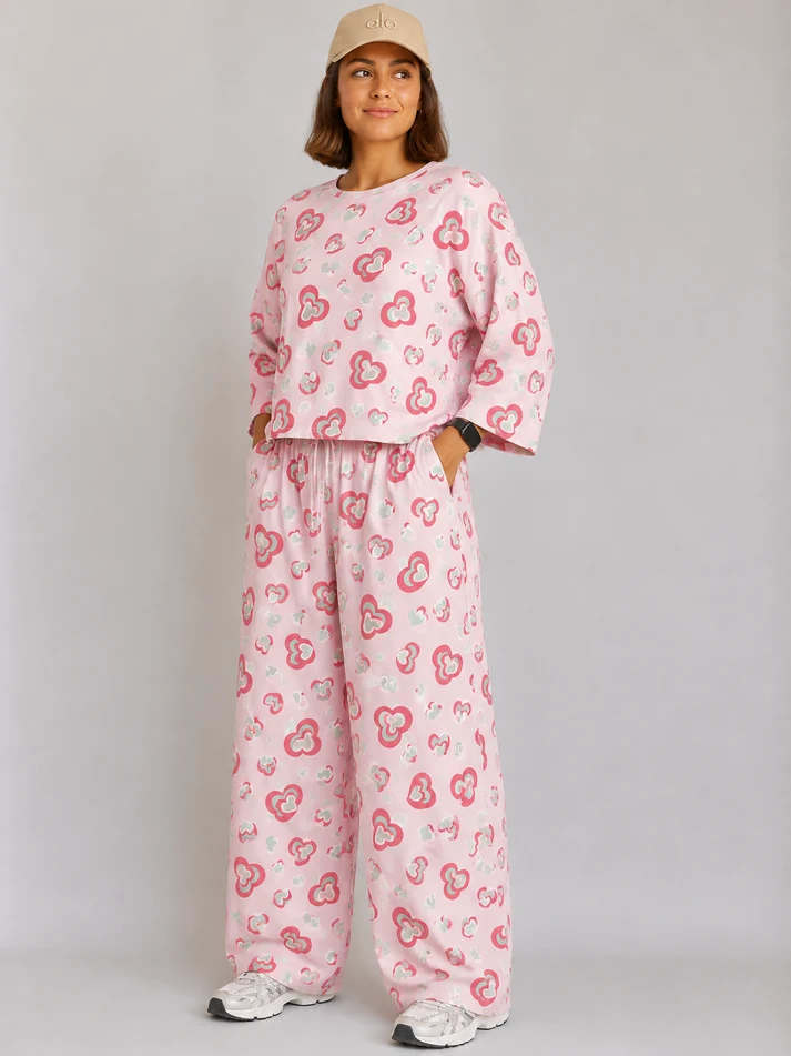 Barbary Fabric Co-ord Set Loose Trouser & Short Tee SBSPJ-07