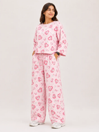 Barbary Fabric Co-ord Set Loose Trouser & Short Tee SBSPJ-07