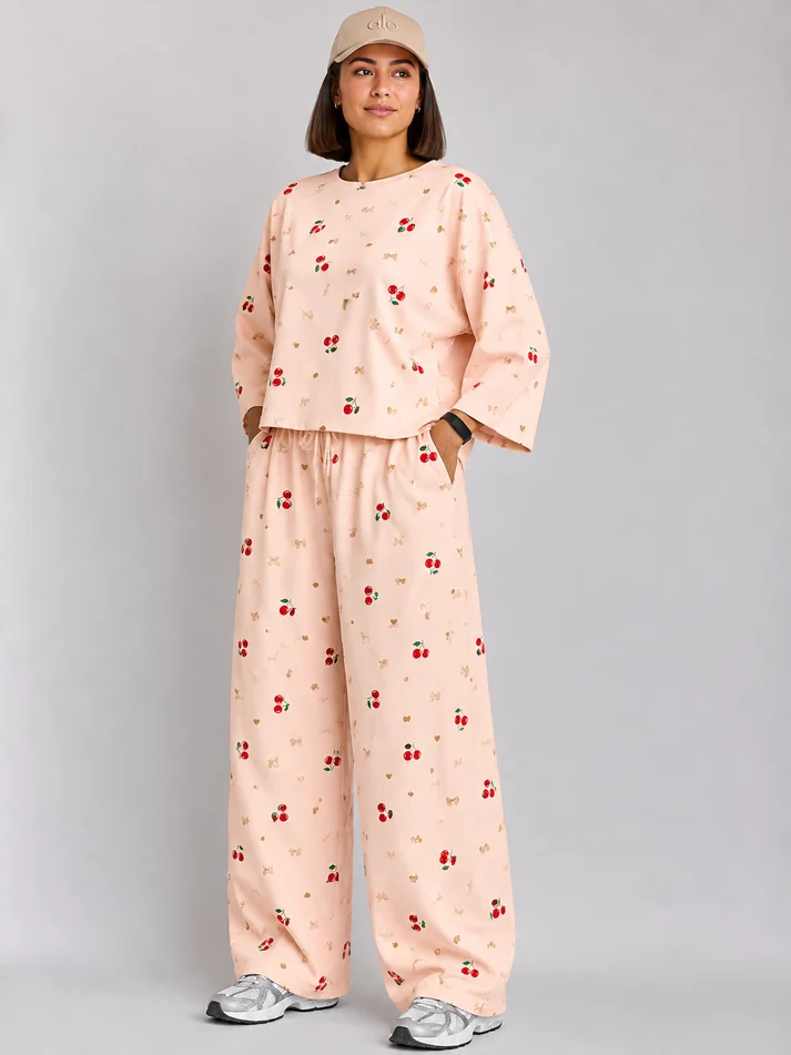 Barbary Fabric Co-ord Set Loose Trouser & Short Tee SBSPJ-11