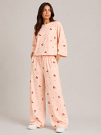 Barbary Fabric Co-ord Set Loose Trouser & Short Tee SBSPJ-11