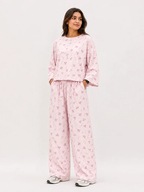 Barbary Fabric Co-ord Set Loose Trouser & Short Tee SBSPJ-12